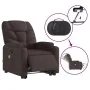 Sillón masaje eléctrico reclinable elevable tela marrón oscuro de , Sillones - Ref: Foro24-3204637, Precio: 349,31 €, Descuen...