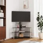 Mueble TV esquina 3 niveles para 32-70 pulgadas negro plateado de , Muebles TV - Ref: Foro24-358176, Precio: 137,47 €, Descue...