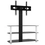 Corner TV stand with 3 levels for 32-70 inch TVs, black and silver. by , TV Furniture - Ref: Foro24-358176, Price: 137,47 €, ...
