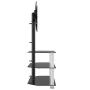 Corner TV stand with 3 levels for 32-70 inch TVs, black and silver. by , TV Furniture - Ref: Foro24-358176, Price: 137,47 €, ...