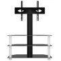 Corner TV stand with 3 levels for 32-70 inch TVs, black and silver. by , TV Furniture - Ref: Foro24-358176, Price: 137,47 €, ...