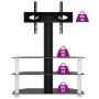 Corner TV stand with 3 levels for 32-70 inch TVs, black and silver. by , TV Furniture - Ref: Foro24-358176, Price: 137,47 €, ...