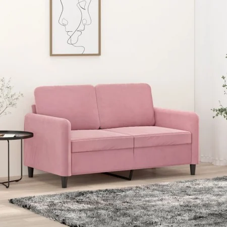 Zweiplätziges Sofa aus rosa Samtstoff, 120 cm. von , Sofas - Ref: Foro24-359435, Preis: 244,81 €, Rabatt: %