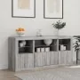 Sideboard with Sonoma grey LED lights 142.5x37x67 cm by , Sideboards - Ref: Foro24-3209070, Price: 173,74 €, Discount: %