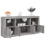 Sideboard with Sonoma grey LED lights 142.5x37x67 cm by , Sideboards - Ref: Foro24-3209070, Price: 173,74 €, Discount: %