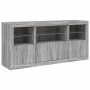 Sideboard with Sonoma grey LED lights 142.5x37x67 cm by , Sideboards - Ref: Foro24-3209070, Price: 173,74 €, Discount: %