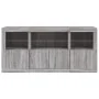 Sideboard with Sonoma grey LED lights 142.5x37x67 cm by , Sideboards - Ref: Foro24-3209070, Price: 173,74 €, Discount: %
