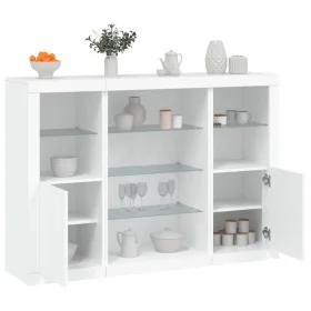 Display cabinets with LED lights, 3 pieces, engineered wood, white. by , Sideboards - Ref: Foro24-3209128, Price: 225,17 €, D...