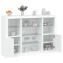 Display cabinets with LED lights, 3 pieces, engineered wood, white. by , Sideboards - Ref: Foro24-3209128, Price: 225,17 €, D...