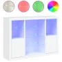 Display cabinets with LED lights, 3 pieces, engineered wood, white. by , Sideboards - Ref: Foro24-3209128, Price: 225,17 €, D...