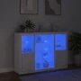 Display cabinets with LED lights, 3 pieces, engineered wood, white. by , Sideboards - Ref: Foro24-3209128, Price: 225,17 €, D...