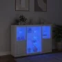 Vitrinen mit LED-Lichtern, 3-teilig, aus weißem Ingenieurholz. von , Sideboards - Ref: Foro24-3209128, Preis: 225,17 €, Rabat...