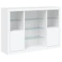 Display cabinets with LED lights, 3 pieces, engineered wood, white. by , Sideboards - Ref: Foro24-3209128, Price: 225,17 €, D...