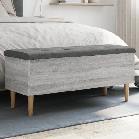 Bank mit Stauraum aus grauem Sonoma-Ingenieurholz 102x42x46 cm. von , Bänke für Hallen und Lager - Ref: Foro24-835087, Preis:...