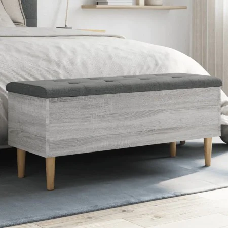 Engineered wood storage bench in gray Sonoma, 102x42x46 cm. by , Benches for halls and storage - Ref: Foro24-835087, Price: 1...