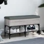 Engineered wood shoe bench in Sonoma gray, 82x32x45 cm. by , Benches for halls and storage - Ref: Foro24-835175, Price: 65,78...