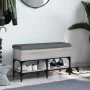 Engineered wood shoe bench in Sonoma gray, 82x32x45 cm. by , Benches for halls and storage - Ref: Foro24-835175, Price: 65,78...