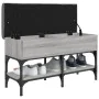 Engineered wood shoe bench in Sonoma gray, 82x32x45 cm. by , Benches for halls and storage - Ref: Foro24-835175, Price: 65,78...