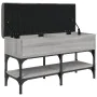 Engineered wood shoe bench in Sonoma gray, 82x32x45 cm. by , Benches for halls and storage - Ref: Foro24-835175, Price: 65,78...