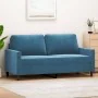 Zweisitzer-Sofa aus blauem Samt, 140 cm. von , Sofas - Ref: Foro24-359208, Preis: 241,84 €, Rabatt: %