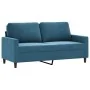 Zweisitzer-Sofa aus blauem Samt, 140 cm. von , Sofas - Ref: Foro24-359208, Preis: 241,84 €, Rabatt: %