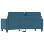 Zweisitzer-Sofa aus blauem Samt, 140 cm. von , Sofas - Ref: Foro24-359208, Preis: 241,84 €, Rabatt: %