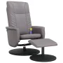 Sillón de masaje reclinable con reposapiés cuero sintético gris de , Sillones - Ref: Foro24-356519, Precio: 181,11 €, Descuen...