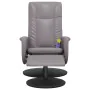 Sillón de masaje reclinable con reposapiés cuero sintético gris de , Sillones - Ref: Foro24-356519, Precio: 181,11 €, Descuen...