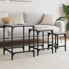 Stapelbare Couchtische, 3-teilig, aus grauem Sonoma-Ingenieurholz. von , Couchtisch - Ref: Foro24-838931, Preis: 41,71 €, Rab...