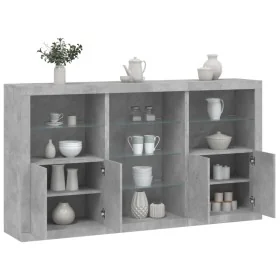 Sideboard with LED lights in concrete gray 181.5x37x100 cm by , Sideboards - Ref: Foro24-3209180, Price: 201,27 €, Discount: %
