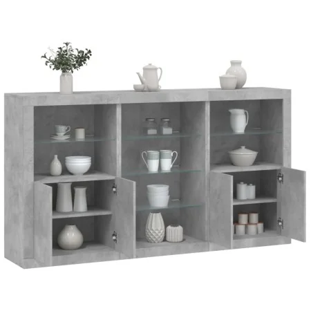 Sideboard with LED lights in concrete gray 181.5x37x100 cm by , Sideboards - Ref: Foro24-3209180, Price: 201,27 €, Discount: %