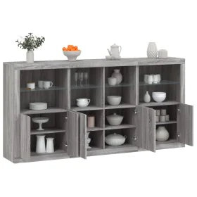 Sideboard mit LED-Lichtern in Sonoma-Grau 202x37x100 cm von , Sideboards - Ref: Foro24-3209161, Preis: 324,91 €, Rabatt: %
