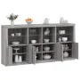 Sideboard with Sonoma grey LED lights 202x37x100 cm by , Sideboards - Ref: Foro24-3209161, Price: 324,91 €, Discount: %