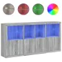 Sideboard with Sonoma grey LED lights 202x37x100 cm by , Sideboards - Ref: Foro24-3209161, Price: 324,91 €, Discount: %