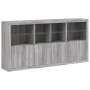 Sideboard with Sonoma grey LED lights 202x37x100 cm by , Sideboards - Ref: Foro24-3209161, Price: 324,91 €, Discount: %
