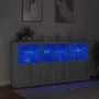 Sideboard with Sonoma grey LED lights 202x37x100 cm by , Sideboards - Ref: Foro24-3209161, Price: 324,91 €, Discount: %