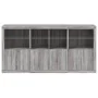Sideboard with Sonoma grey LED lights 202x37x100 cm by , Sideboards - Ref: Foro24-3209161, Price: 324,91 €, Discount: %
