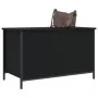 Bank mit Stauraum aus schwarzem Ingenieurholz 80x42,5x50 cm. von , Bänke für Hallen und Lager - Ref: Foro24-839013, Preis: 71...