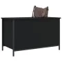 Engineered wood storage bench in black, 80x42.5x50 cm by , Benches for halls and storage - Ref: Foro24-839013, Price: 71,51 €...