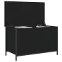 Engineered wood storage bench in black, 80x42.5x50 cm by , Benches for halls and storage - Ref: Foro24-839013, Price: 71,51 €...