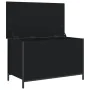 Engineered wood storage bench in black, 80x42.5x50 cm by , Benches for halls and storage - Ref: Foro24-839013, Price: 71,51 €...