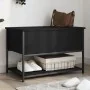 Engineered wood storage bench in black, 70x42.5x47 cm by , Benches for halls and storage - Ref: Foro24-839018, Price: 55,10 €...