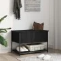 Bank mit Stauraum aus schwarzem Ingenieurholz 70x42,5x47 cm. von , Bänke für Hallen und Lager - Ref: Foro24-839018, Preis: 55...