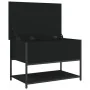 Engineered wood storage bench in black, 70x42.5x47 cm by , Benches for halls and storage - Ref: Foro24-839018, Price: 55,10 €...