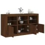 Sideboard with LED lights in brown oak 123x37x67 cm by , Sideboards - Ref: Foro24-3209064, Price: 154,69 €, Discount: %