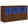 Sideboard with LED lights in brown oak 123x37x67 cm by , Sideboards - Ref: Foro24-3209064, Price: 154,69 €, Discount: %
