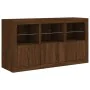 Sideboard with LED lights in brown oak 123x37x67 cm by , Sideboards - Ref: Foro24-3209064, Price: 154,69 €, Discount: %