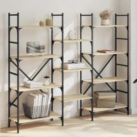 Engineered wood bookshelf in Sonoma oak, 160x28.5x136.5 cm by , Bookcases and shelves - Ref: Foro24-838874, Price: 103,41 €, ...