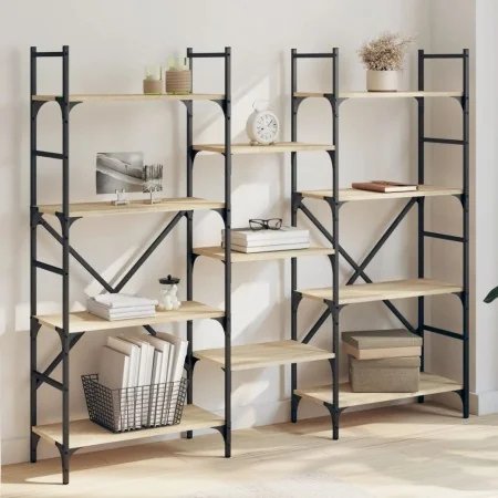 Engineered wood bookshelf in Sonoma oak, 160x28.5x136.5 cm by , Bookcases and shelves - Ref: Foro24-838874, Price: 103,41 €, ...