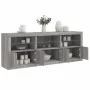 Sideboard with Sonoma grey LED lights 181.5x37x67 cm by , Sideboards - Ref: Foro24-3209007, Price: 245,87 €, Discount: %